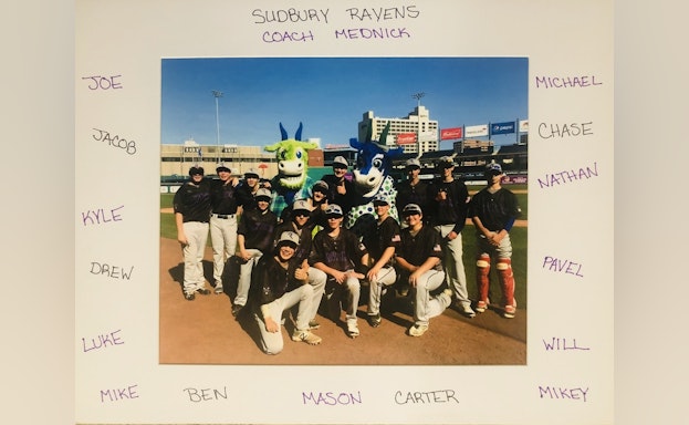 Group of people and mascot