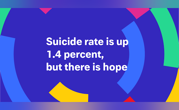 Suicide rate is up 1.4 percent, but there is hope
