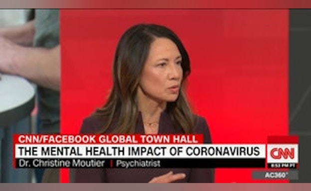 Dr. Christine Moutier appears on Anderson Cooper 360