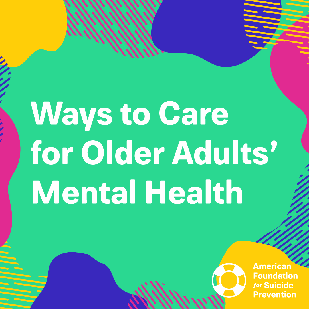 Ways to care for older adults' mental health