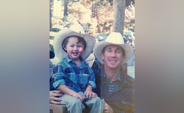 Daughter and father outdoors