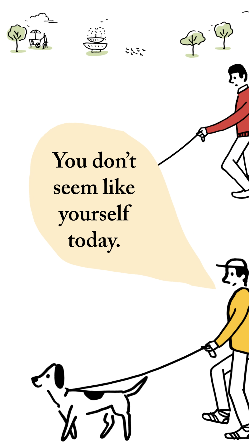 Dogwalking while having a #RealConvo