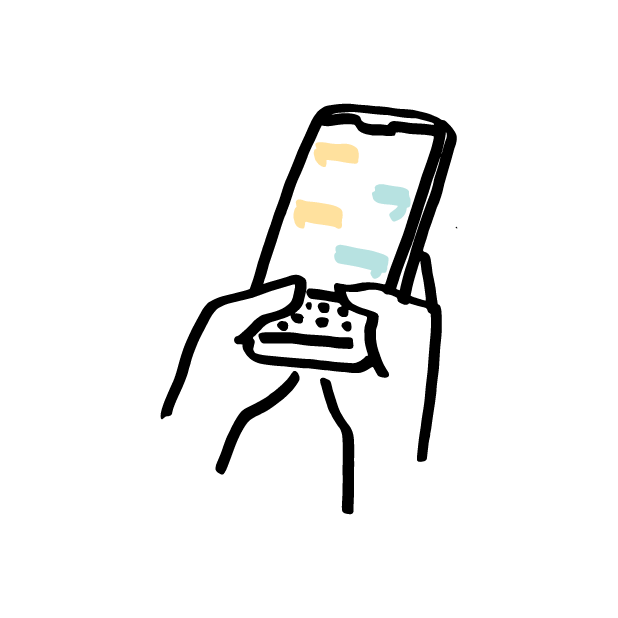 Phone texting illustration