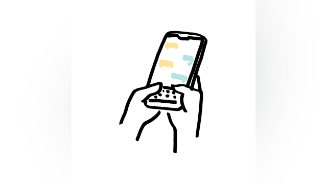 Phone texting illustration