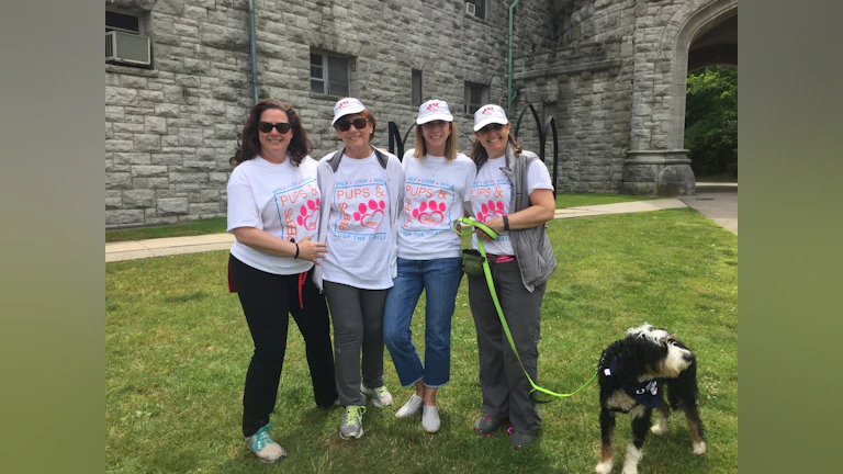 Group walking dog