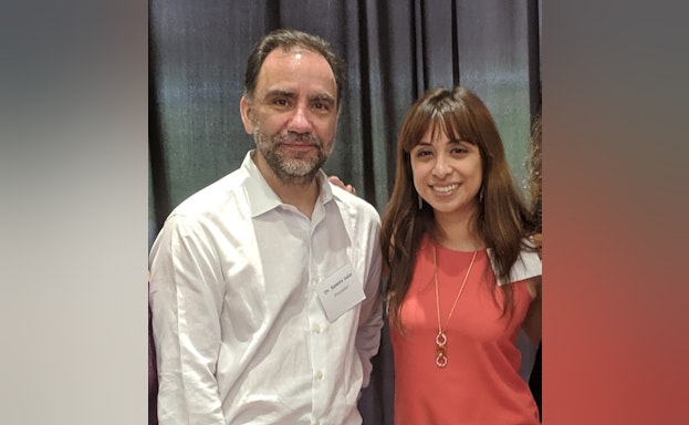 Man and woman smiling