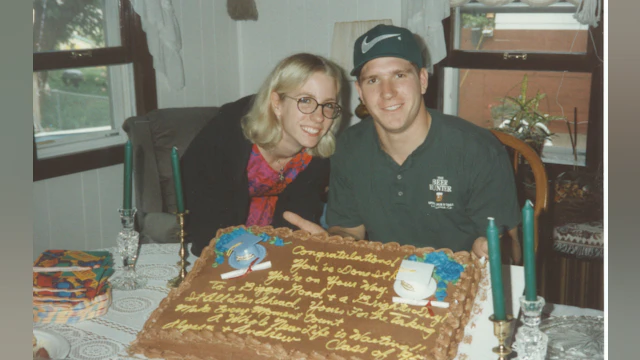 Man and woman with cake
