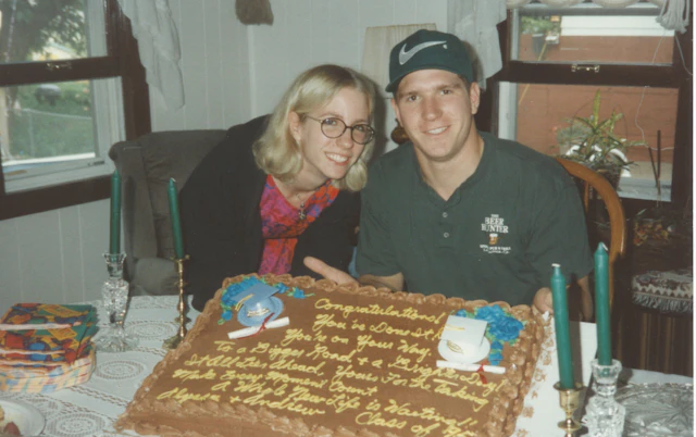 Man and woman with cake