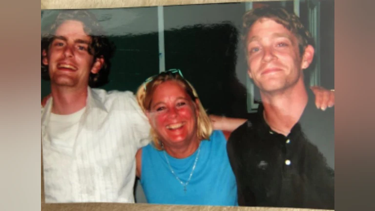 The author, Mary Jean Coleman, with her two sons Tom (left) and his twin brother Ryan (right).