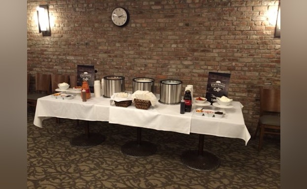 Table of food and coffee