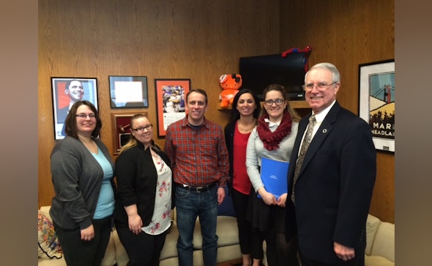 Group of people smiling
