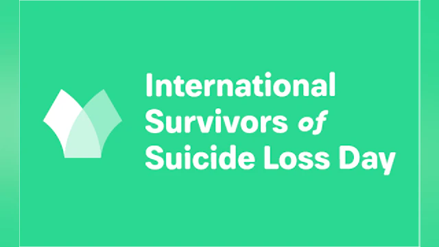 International Survivors of Suicide Loss Day logo on green background