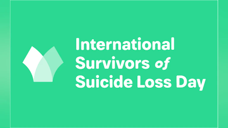 International Survivors of Suicide Loss Day logo on green background
