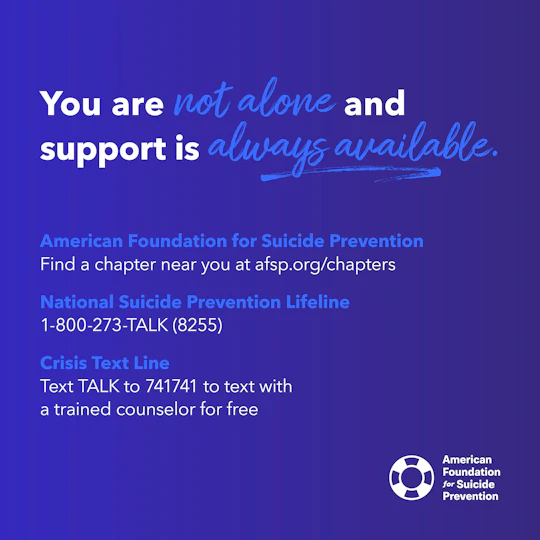 You are not alone and support is always available