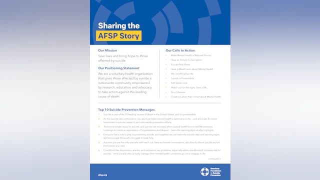 Sharing the AFSP Story