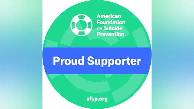 AFSP green proud supporter badge