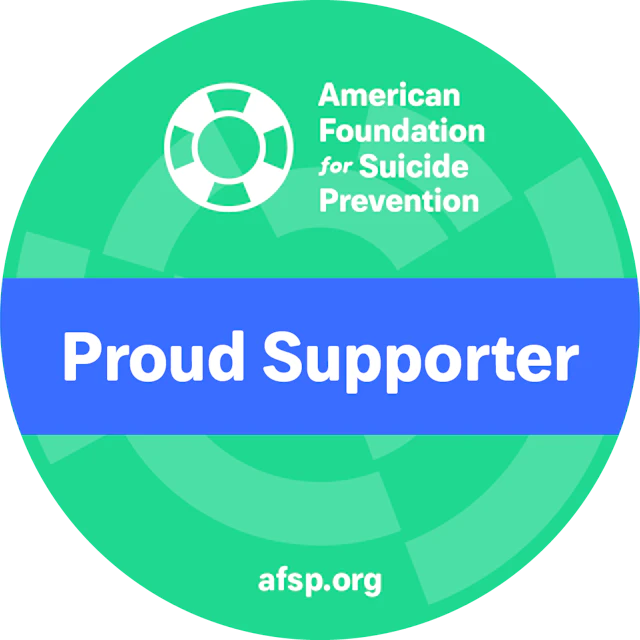 AFSP green proud supporter badge