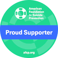 AFSP green proud supporter badge