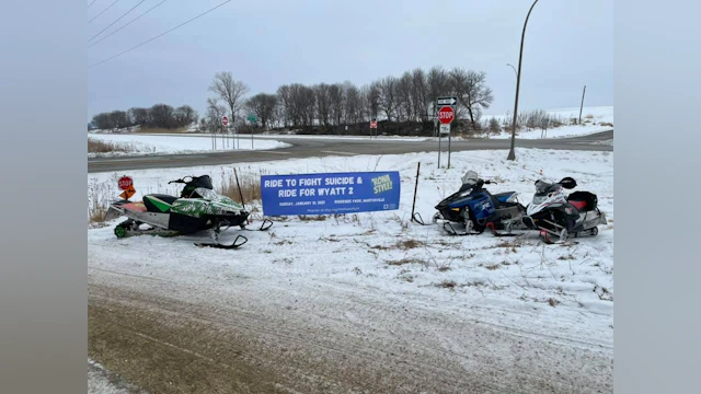 Snowmobiles at Ride to Fight Suicide