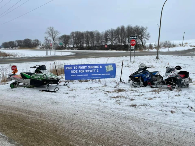 Snowmobiles at Ride to Fight Suicide