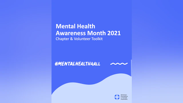 Mental Health Awareness Month 2021 Chapter & Volunteer Toolkit cover