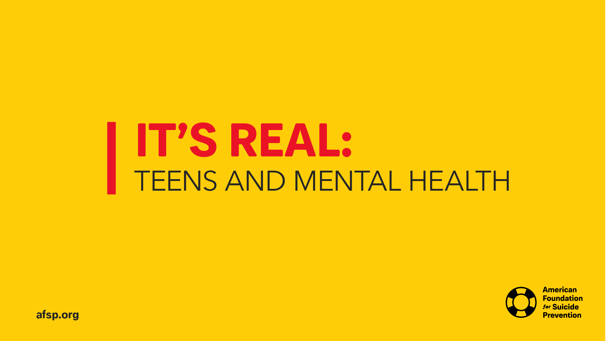It's Real: Teens and Mental Health Presentation Cover Slide