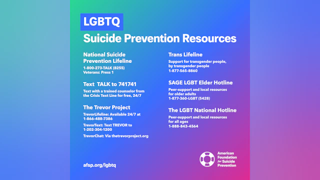 LGBTQ+ Suicide Prevention Resources