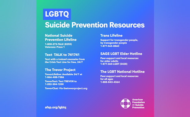 LGBTQ+ Suicide Prevention Resources