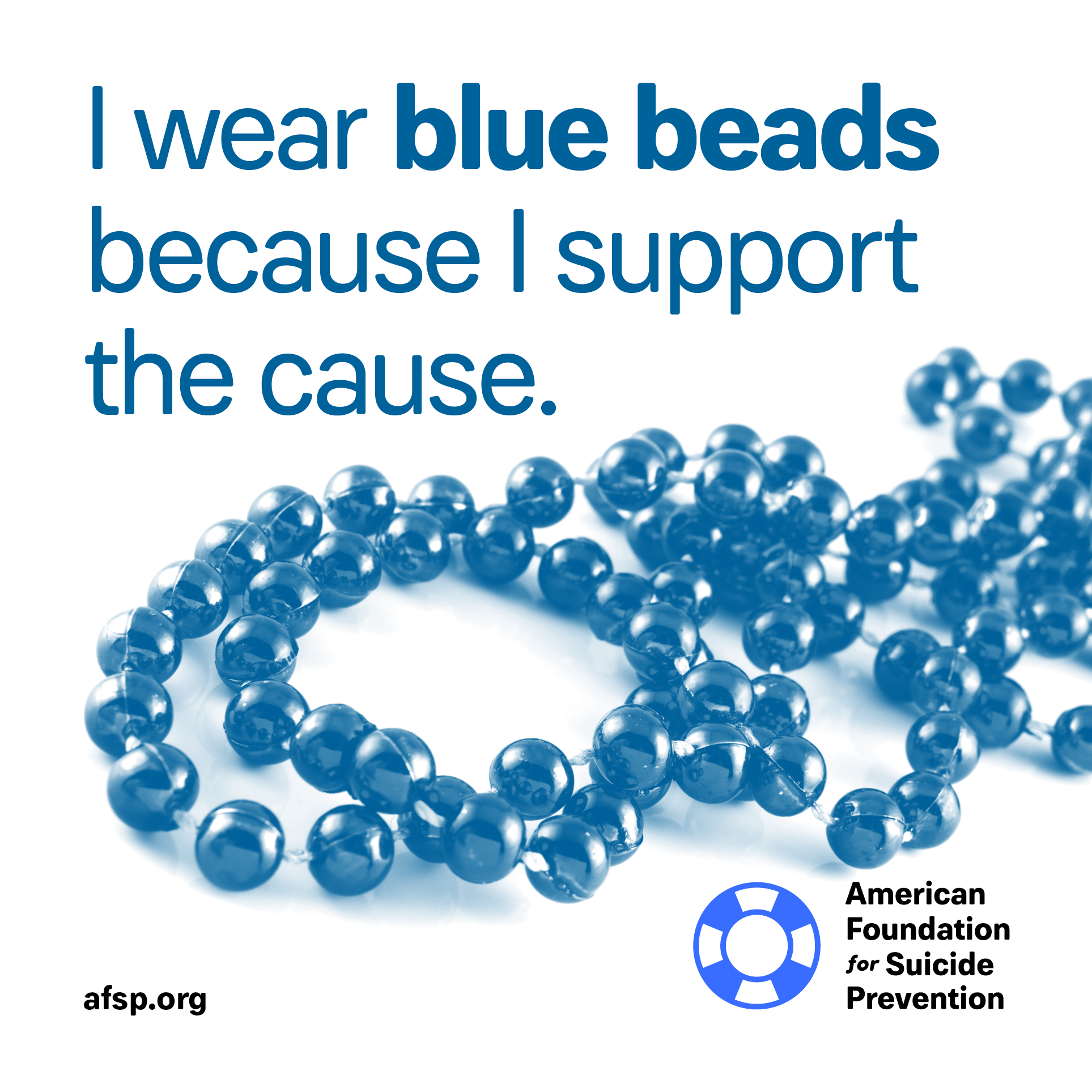 I wear blue beads because I support the cause