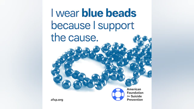 I wear blue beads because I support the cause