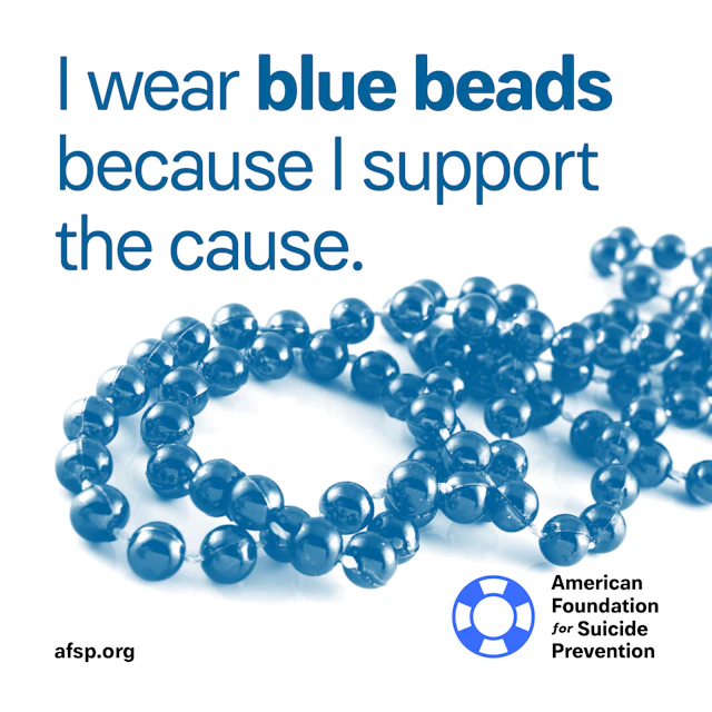 I wear blue beads because I support the cause