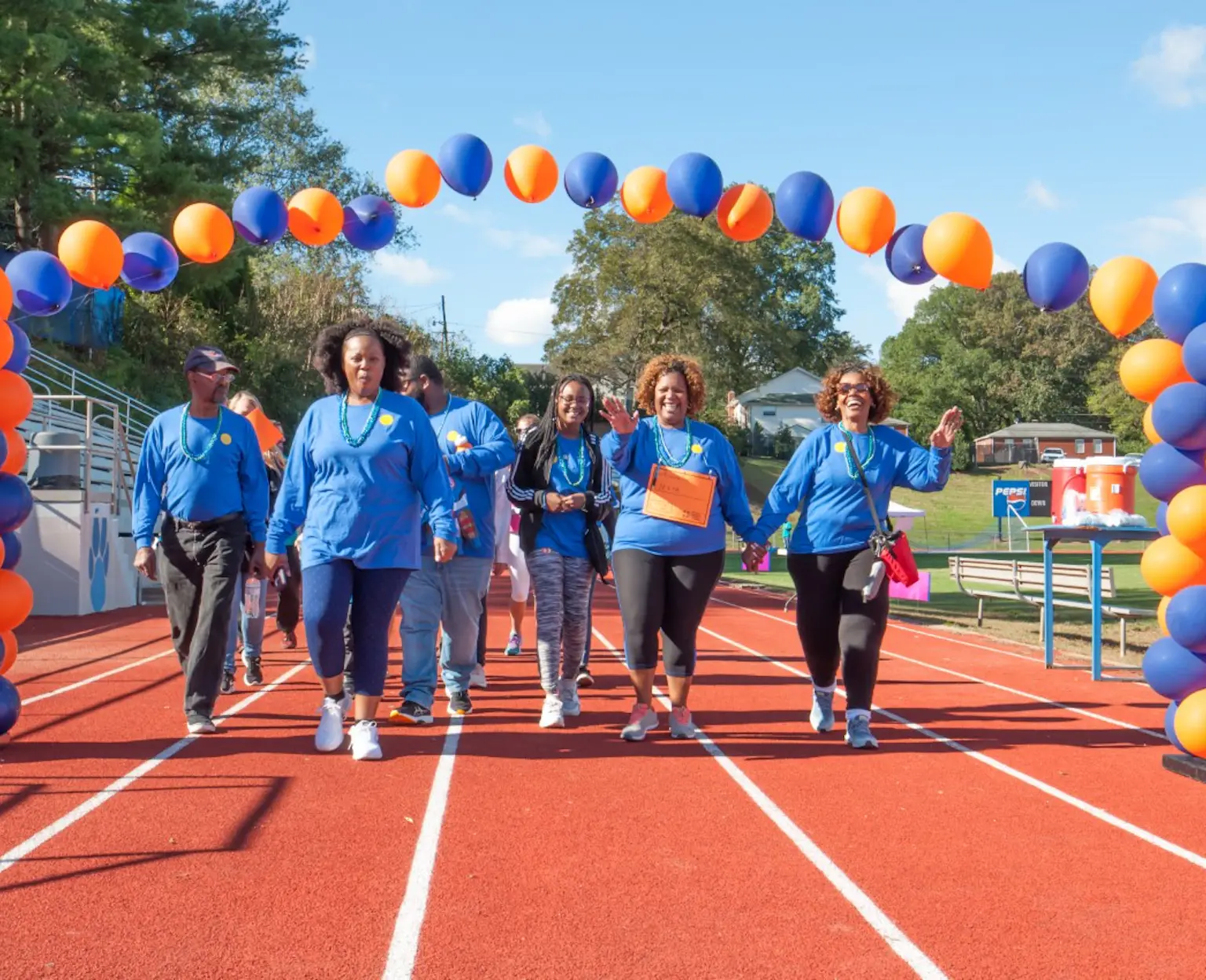 Participants walking for the Central Piedmont Out of the Darkness Community Walk