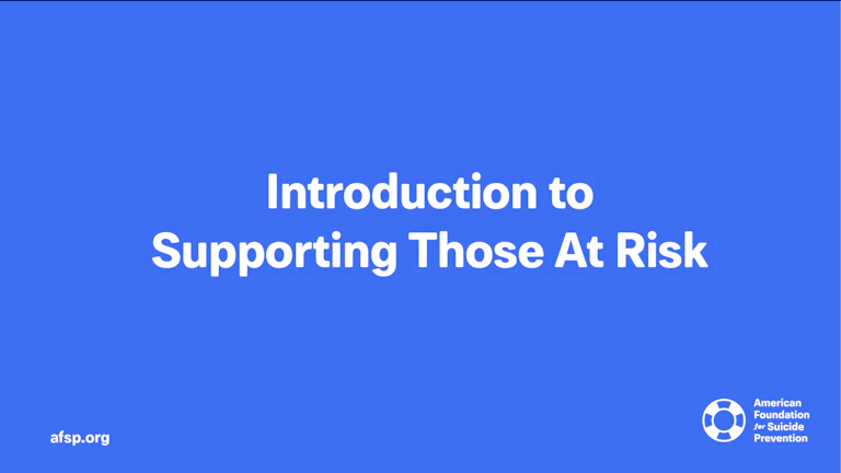 Introduction to Supporting Those At Risk