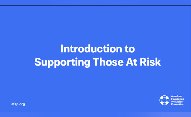 Introduction to Supporting Those At Risk
