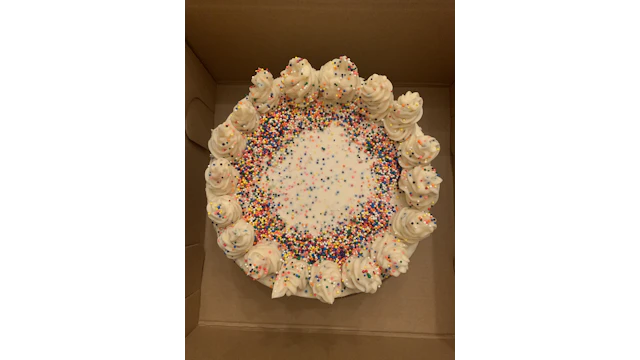 Pie topped with sprinkles