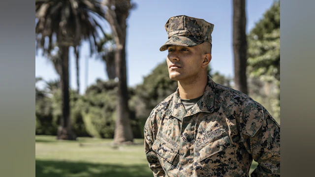 Soldier in military dress