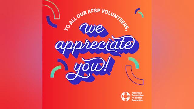 We apprecaite you - IN Volunteer