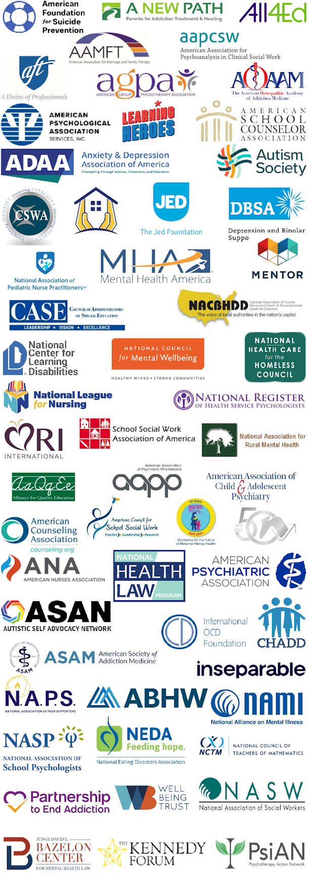Logos for Statement on Gun Violence Crisis from 60 National Organizations