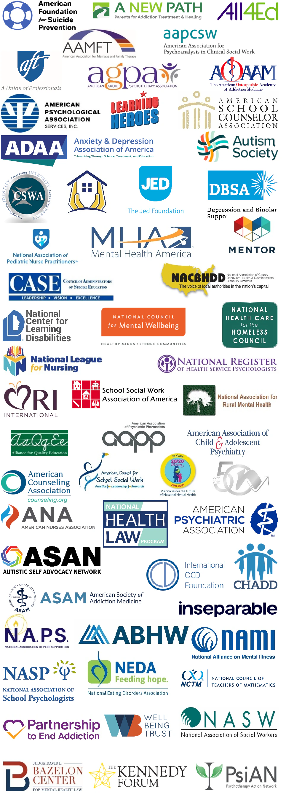 Logos for Statement on Gun Violence Crisis from 60 National Organizations