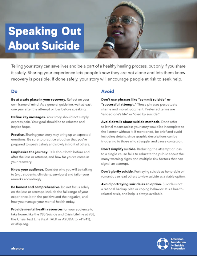 Speaking Out About Suicide
