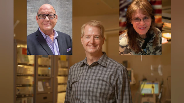 Images of the three award winners smiling