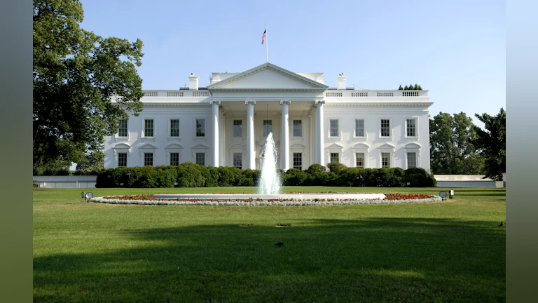 White House on a blue sky day