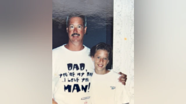 Young Jessica Molberg with her dad.