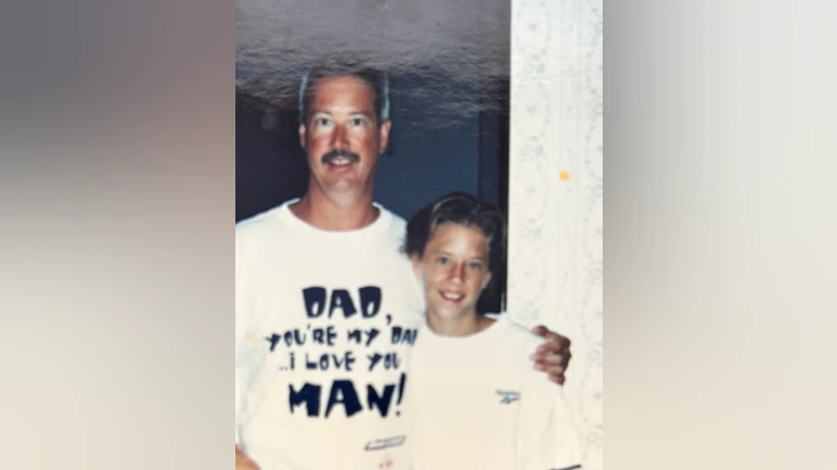 Young Jessica Molberg with her dad.