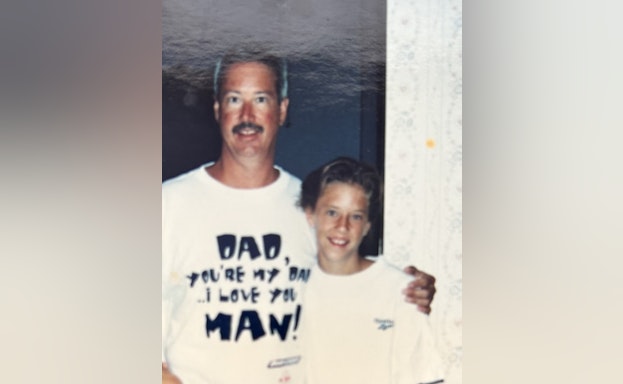 Young Jessica Molberg with her dad.