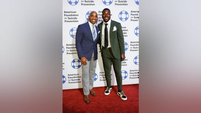 Tiki Barber and Doug Middleton are seen at the 34th Annual Lifesavers Gala on Thursday, May 4, 2023 in New York. (Jason Decrow/AP Images for American Foundation for Suicide Prevention)