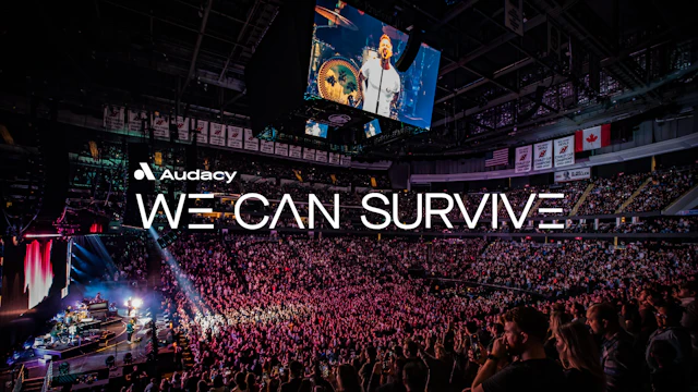 Arena full of people attending Audacy's 10th annual We Can Survive concert at the Prudential Center.
