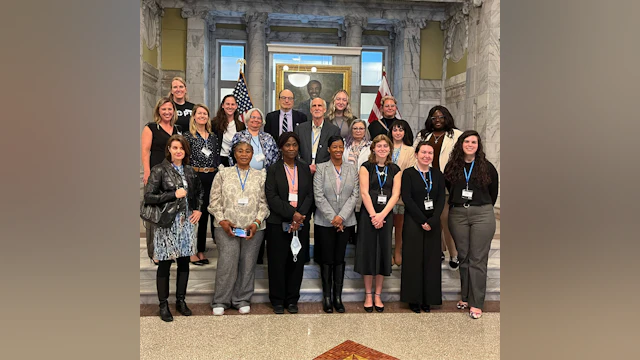 AFSP volunteers gather at the John Wilson Building to advocate at the 2024 Washington, D.C. Advocacy Day