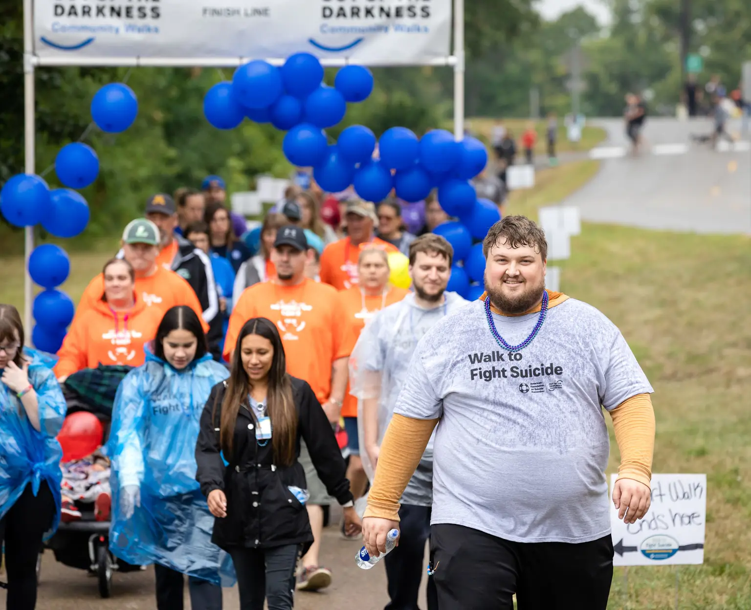 walkers at an out of the darkness walk