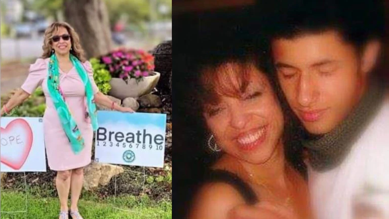 The author Judy Battista pictured next to her son Daniel.
